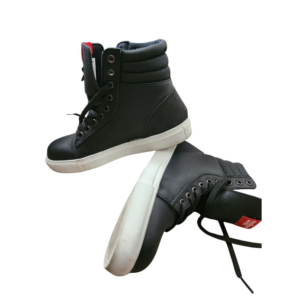 Mellow Walk Jessica, Women Shoes Size 6 Black Leather Safety Toe Work Sneakers